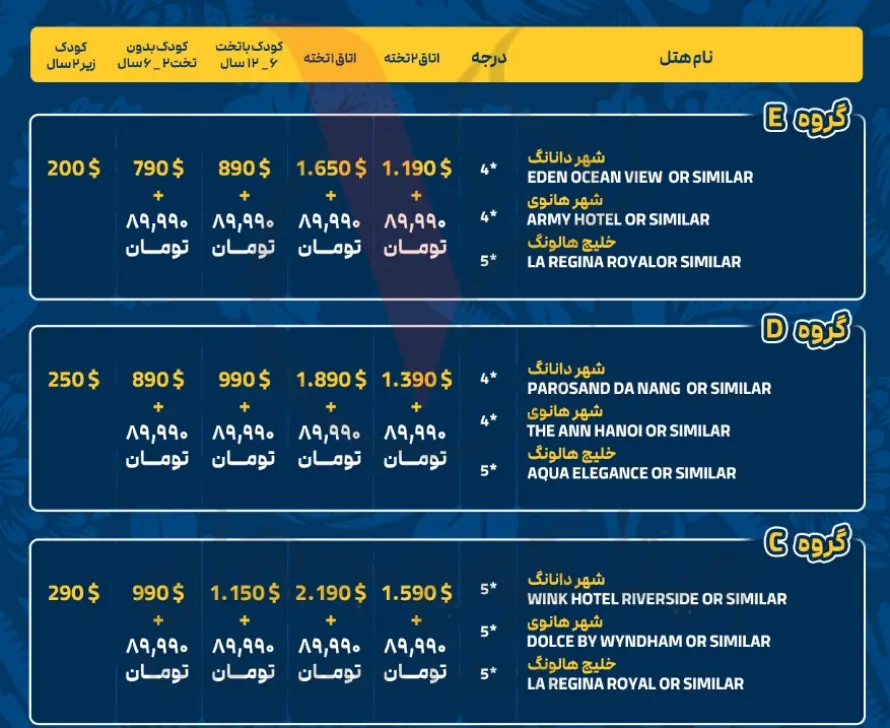 تور ویتنام هتل